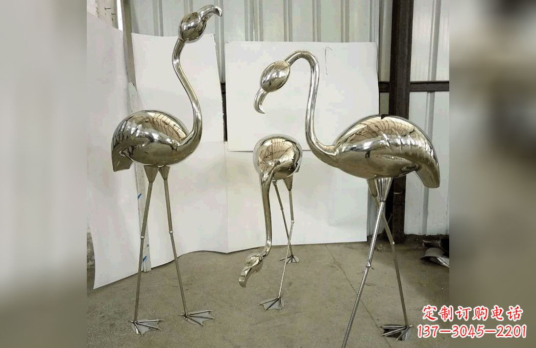 温州不锈钢火烈鸟景观雕塑