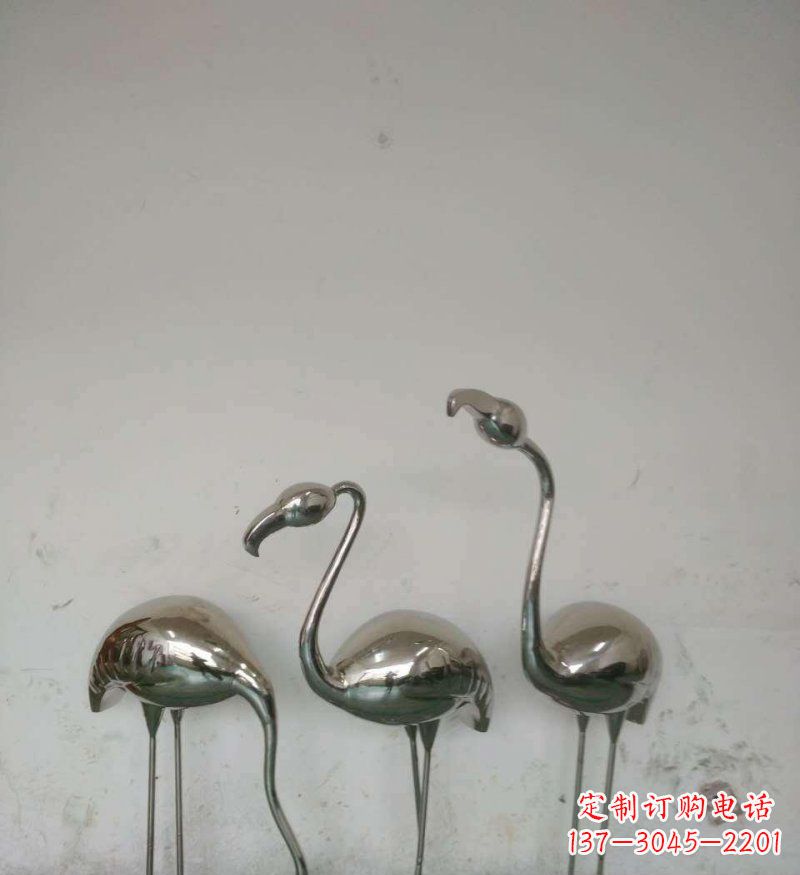 温州不锈钢火烈鸟公园动物雕塑