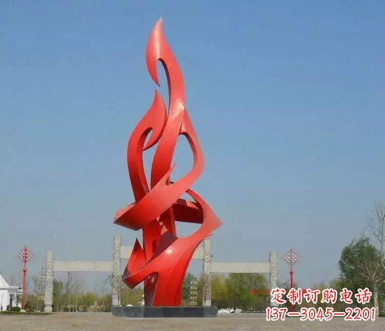 温州不锈钢火苗广场景观雕塑