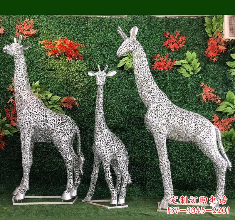 温州不锈钢长颈鹿雕塑艺术与美的完美结合