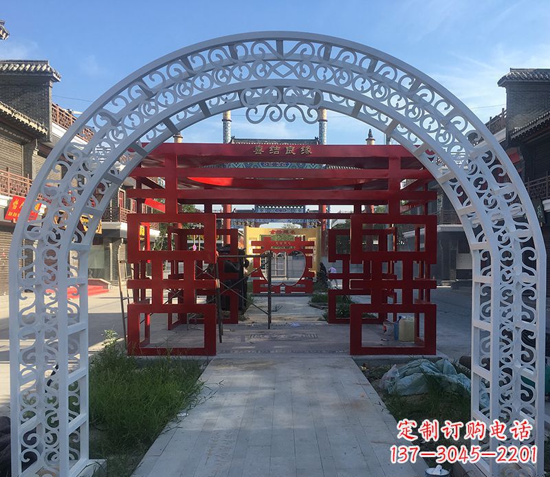 温州不锈钢剪影拱门雕塑