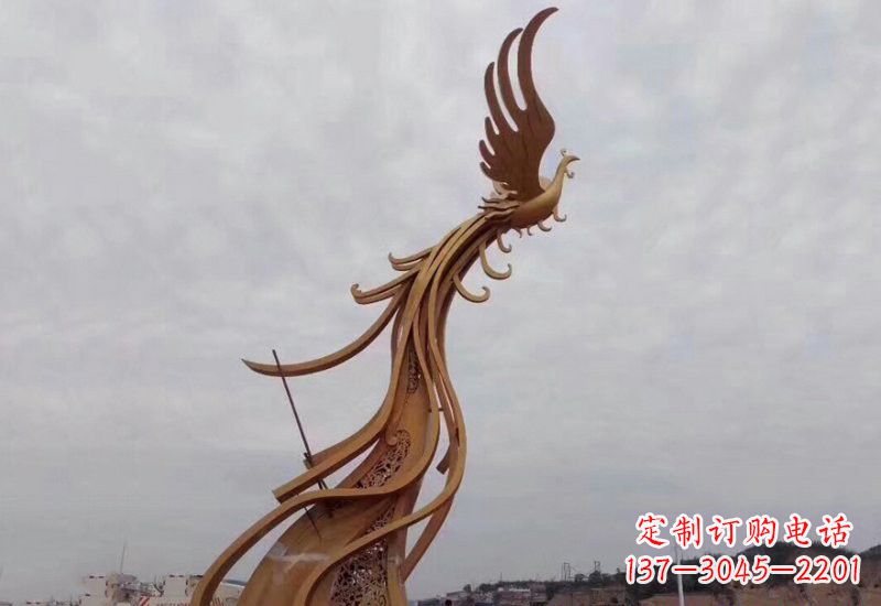 温州不锈钢凤凰雕塑精致美观