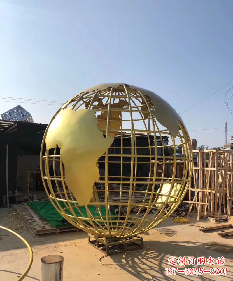 温州不锈钢金属地球仪雕塑