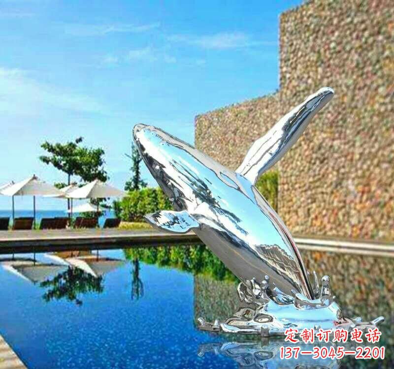温州不锈钢鲸鱼动物雕塑