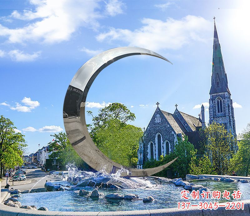 温州不锈钢景观月亮雕塑精美绝伦
