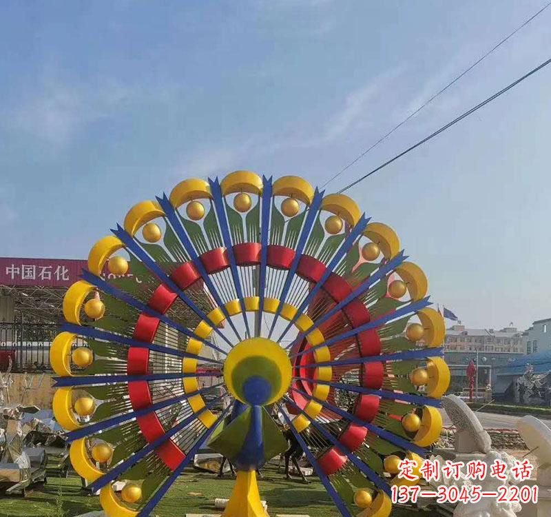 温州不锈钢景观孔雀雕塑