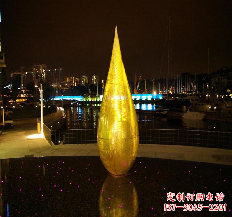 温州不锈钢景观水滴雕塑