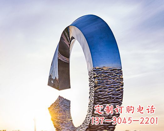 温州不锈钢景观圆环标志雕塑