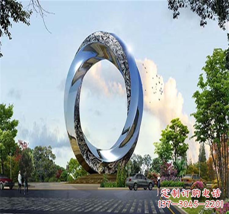 温州不锈钢景观圆环雕塑
