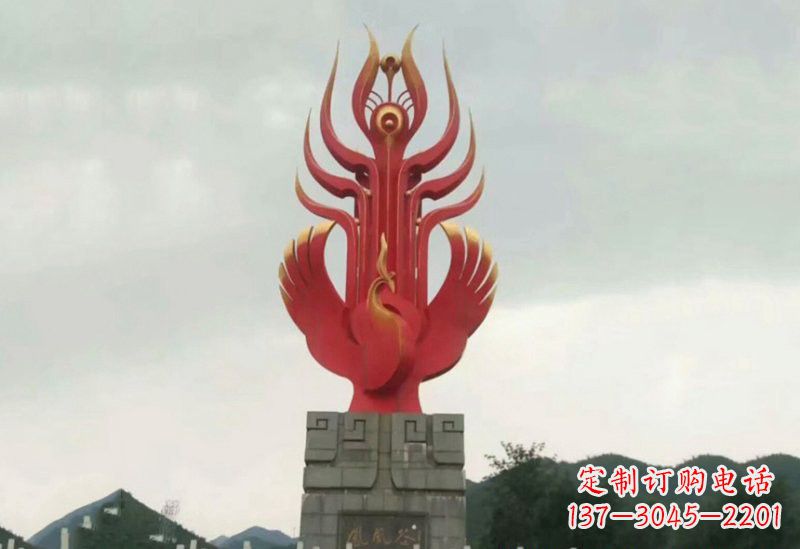 温州不锈钢景区抽象凤凰雕塑