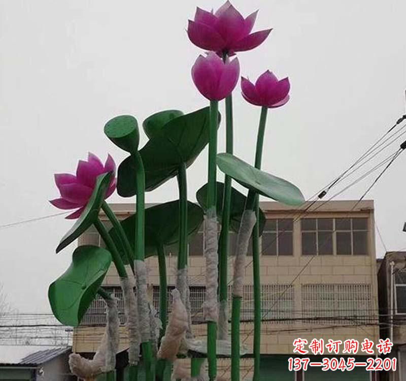 温州不锈钢荷花雕塑——精美绝伦