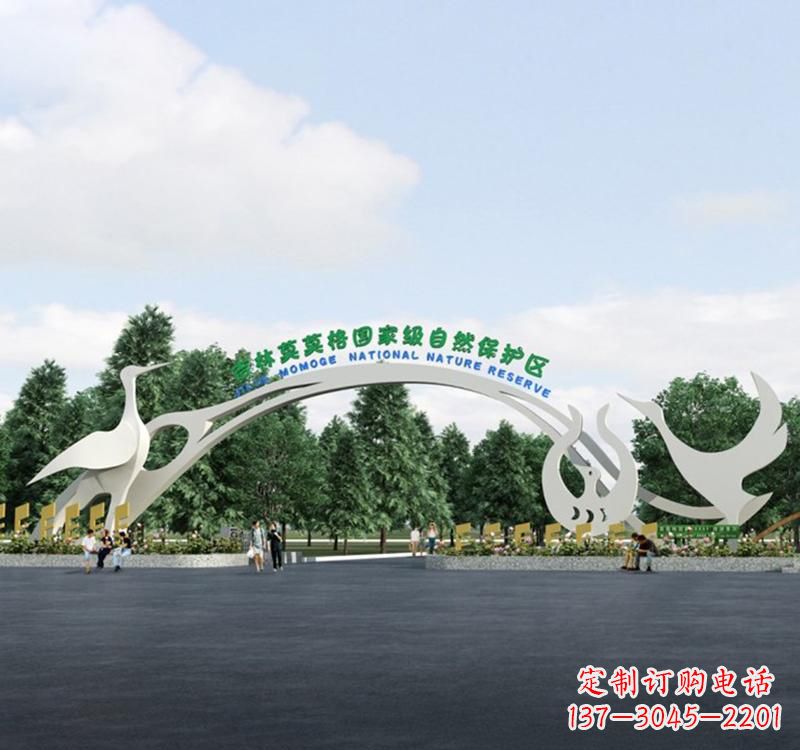 温州不锈钢景区拱门雕塑精美绝伦