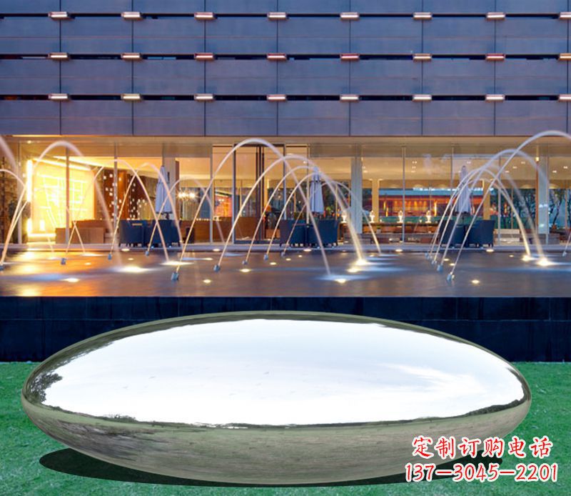温州不锈钢镜面鹅卵石雕塑