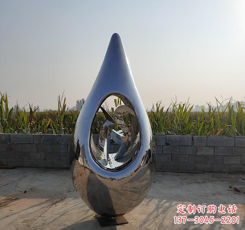 温州不锈钢水滴雕塑展现自然之美