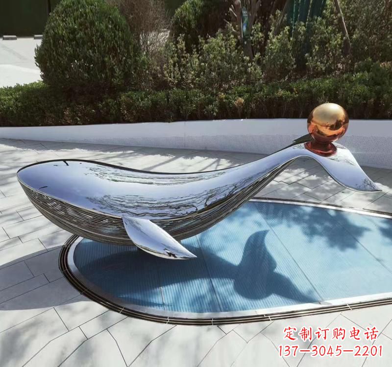 温州不锈钢海豚雕塑精美而优雅