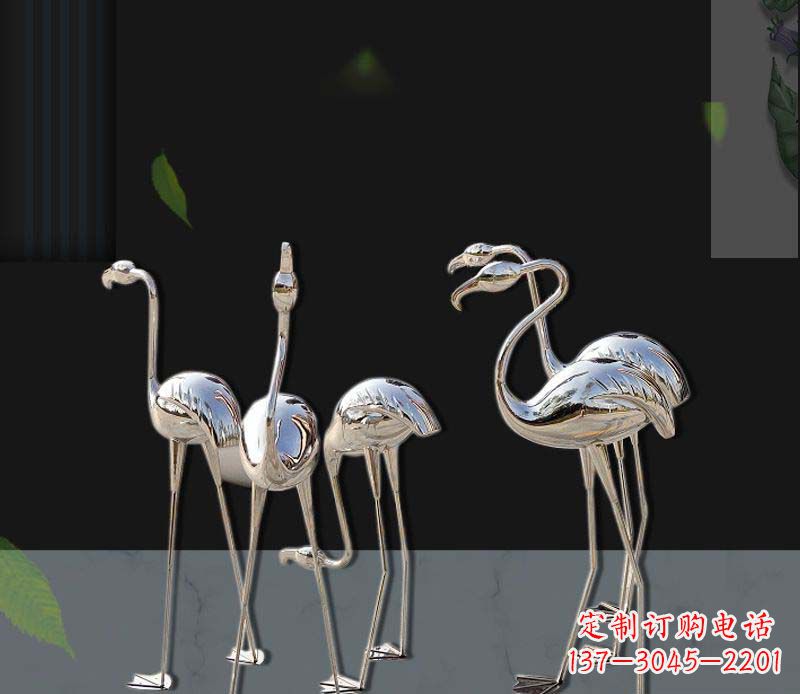 温州不锈钢镜面火烈鸟雕塑1