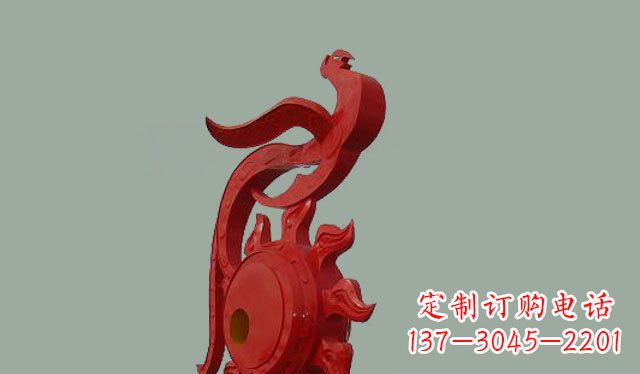 温州不锈钢孔雀雕塑 (2)