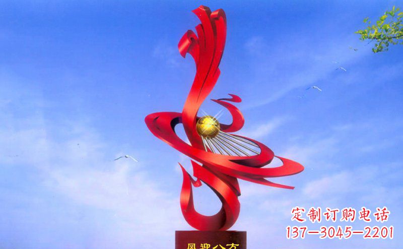 温州不锈钢孔雀凤迎八方雕塑