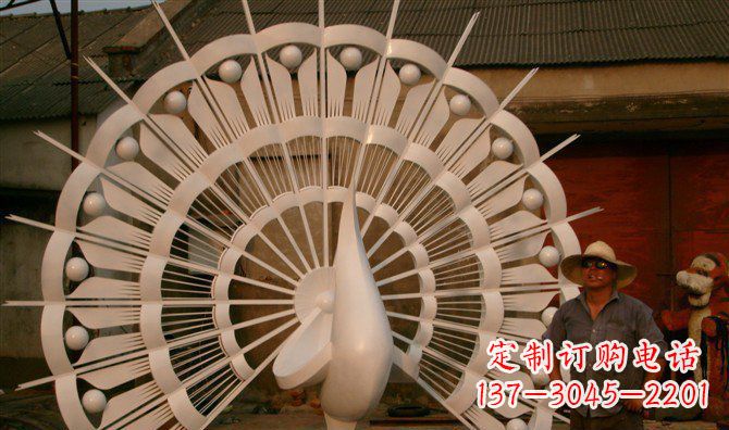 温州不锈钢孔雀开屏雕塑