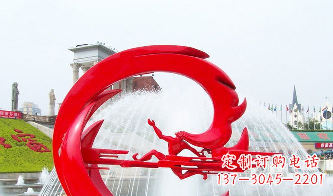 温州不锈钢夸父逐日广场雕塑