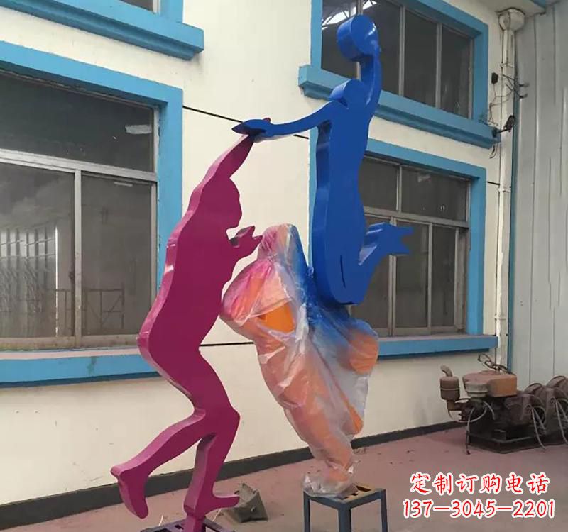 温州不锈钢篮球运动员雕塑纪念篮球运动传奇