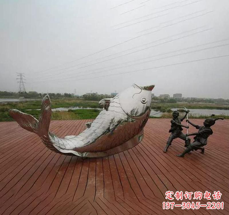温州不锈钢鲤鱼雕塑