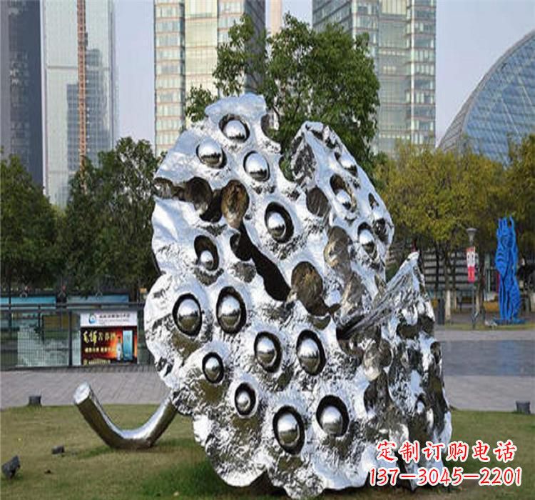 温州不锈钢莲蓬雕塑源自中国传统文化的精美作品