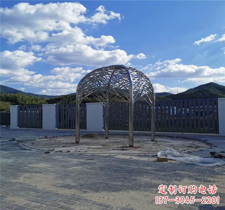 温州不锈钢凉亭雕塑美丽的艺术之作