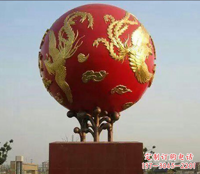 温州不锈钢龙凤呈祥雕塑传统艺术的精美体现