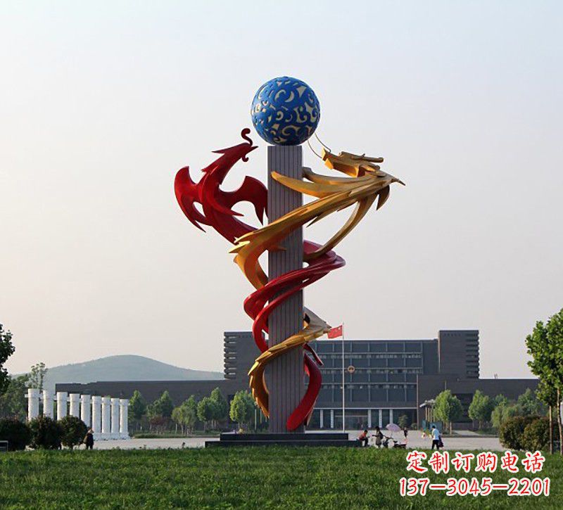温州不锈钢龙凤雕塑