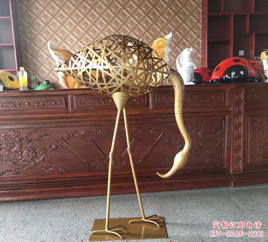 温州不锈钢丹顶鹤雕塑精美外形,传承中华文化