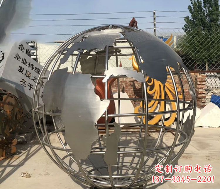 温州不锈钢镂空地球仪雕塑