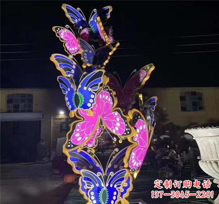 温州不锈钢镂空动物蝴蝶雕塑