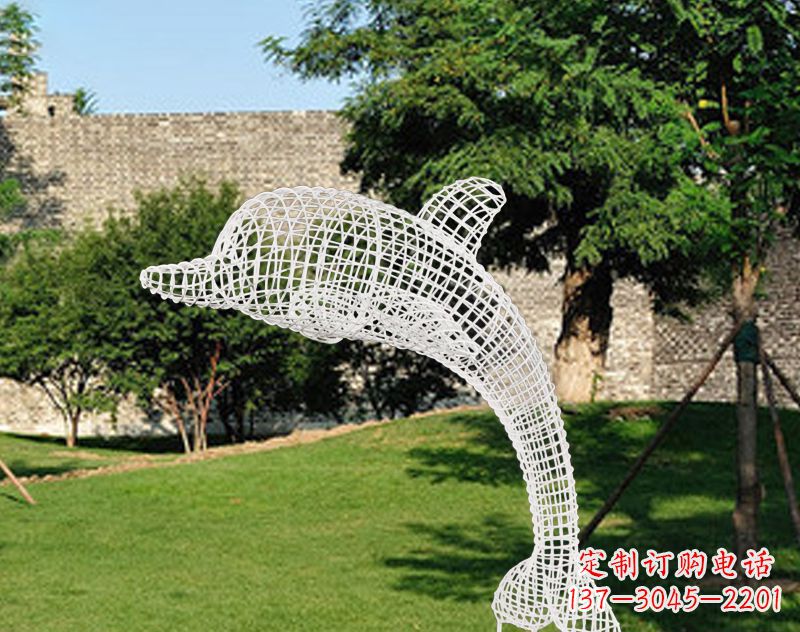 温州不锈钢镂空海豚雕塑