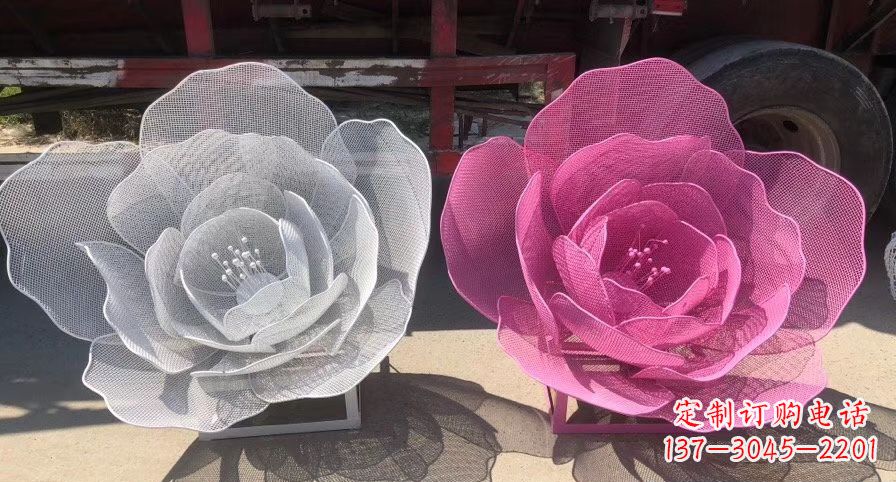 温州不锈钢荷花雕塑,给公园带来优雅美景