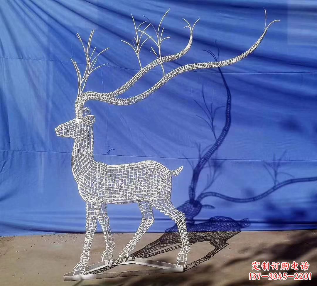 温州不锈钢麋鹿雕塑精美的景观装饰品