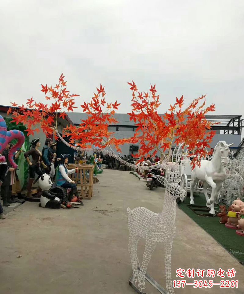 温州不锈钢麋鹿雕塑精美的艺术品
