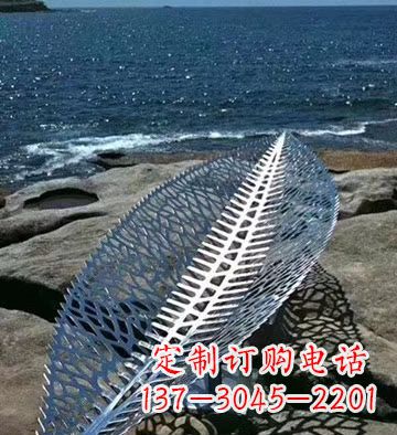 温州不锈钢镂空树叶景观雕塑
