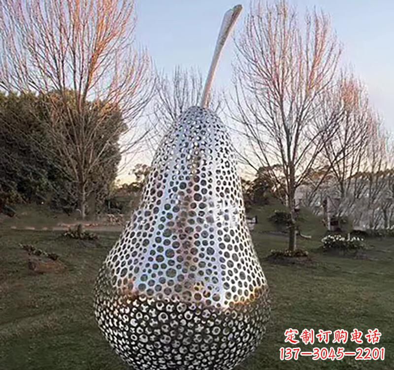 温州不锈钢镂空水果雕塑精美绝伦