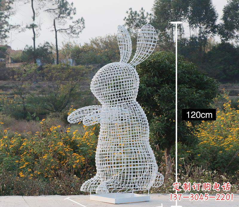 温州精致的不锈钢镂空兔子雕塑