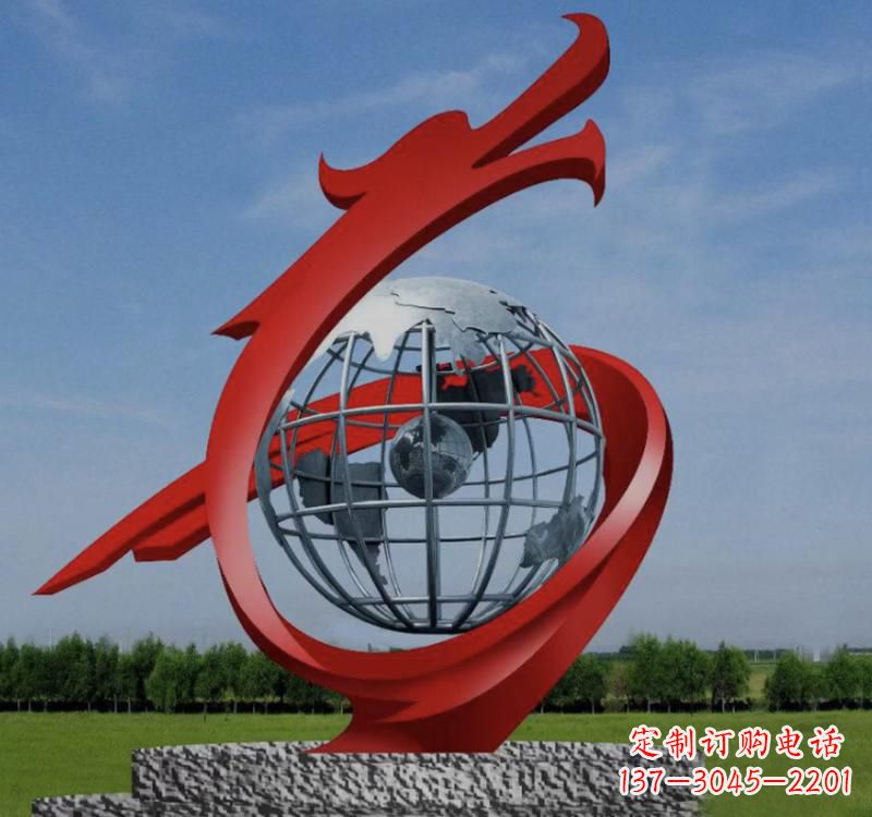 温州不锈钢镂空艺术地球仪雕塑