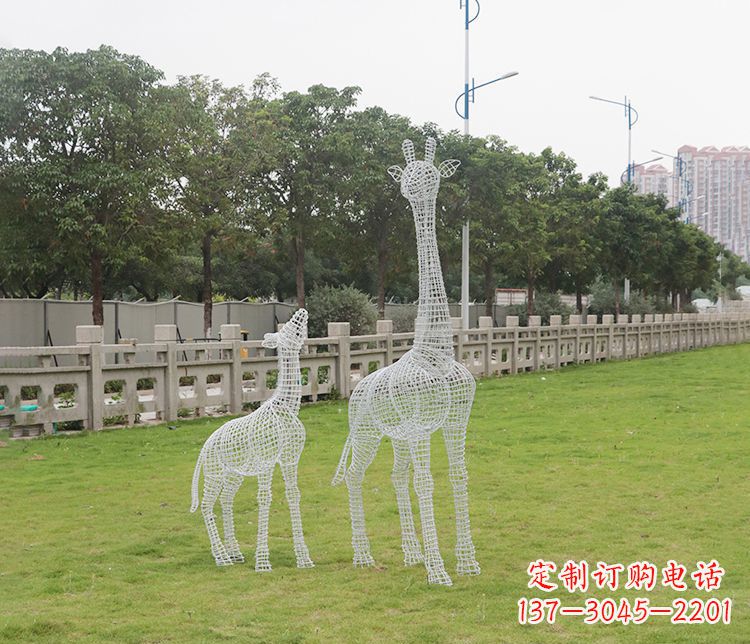 温州不锈钢镂空长颈鹿雕塑112