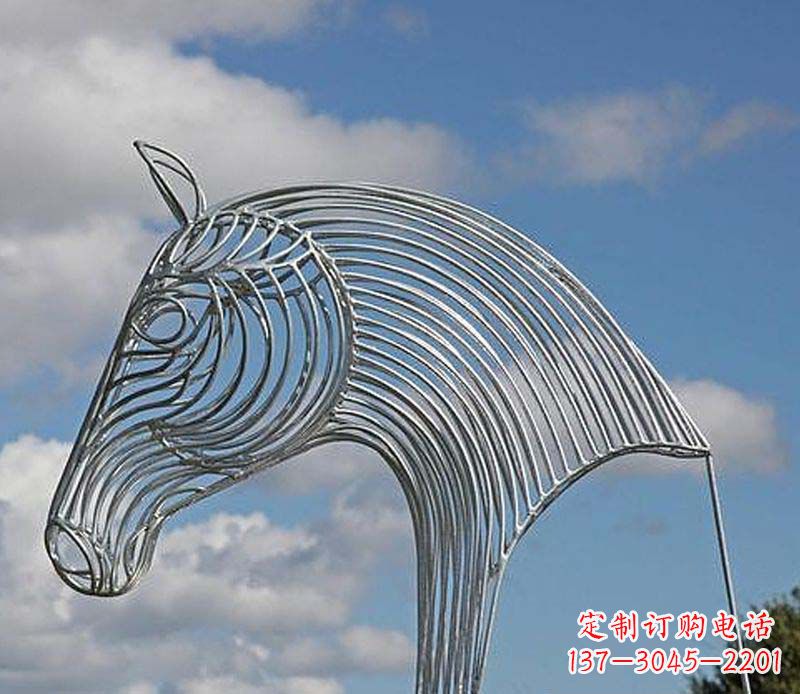 温州不锈钢马头抽象雕塑