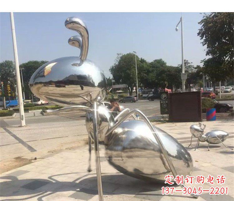 温州不锈钢蚂蚁街边动物雕塑