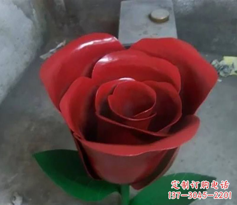 温州不锈钢玫瑰花雕塑