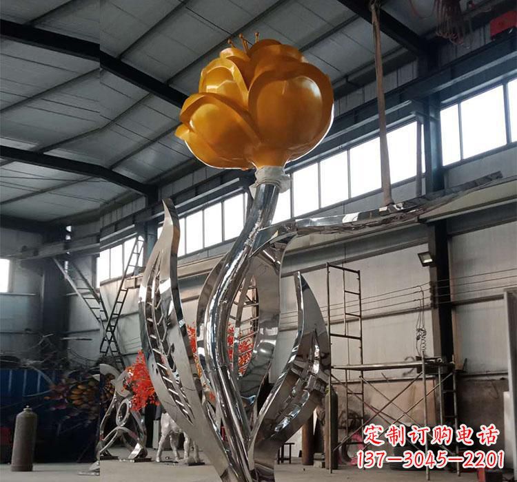 温州不锈钢玫瑰花雕塑2