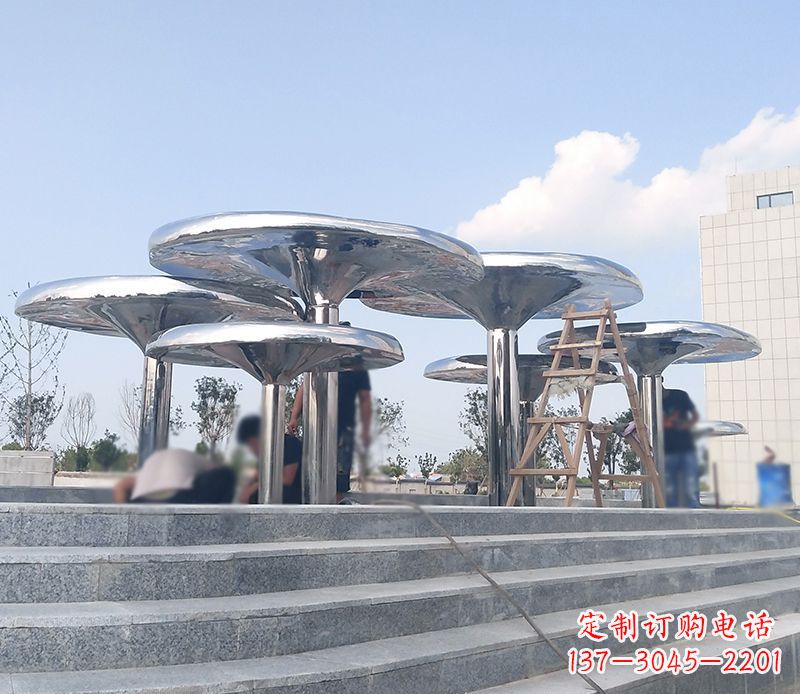 温州不锈钢蘑菇公园景观雕塑