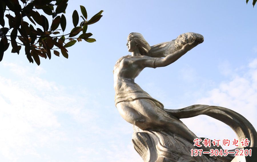温州女娲传承中华神话的不锈钢雕塑
