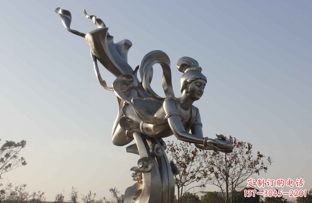 温州蟠桃祈福精美不锈钢雕塑
