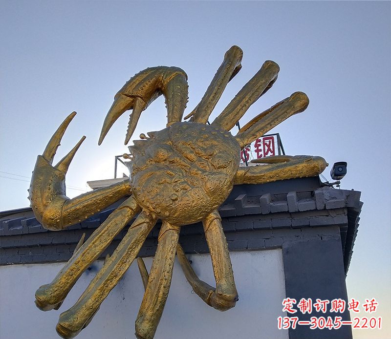 温州不锈钢螃蟹雕塑精美而又经久不衰